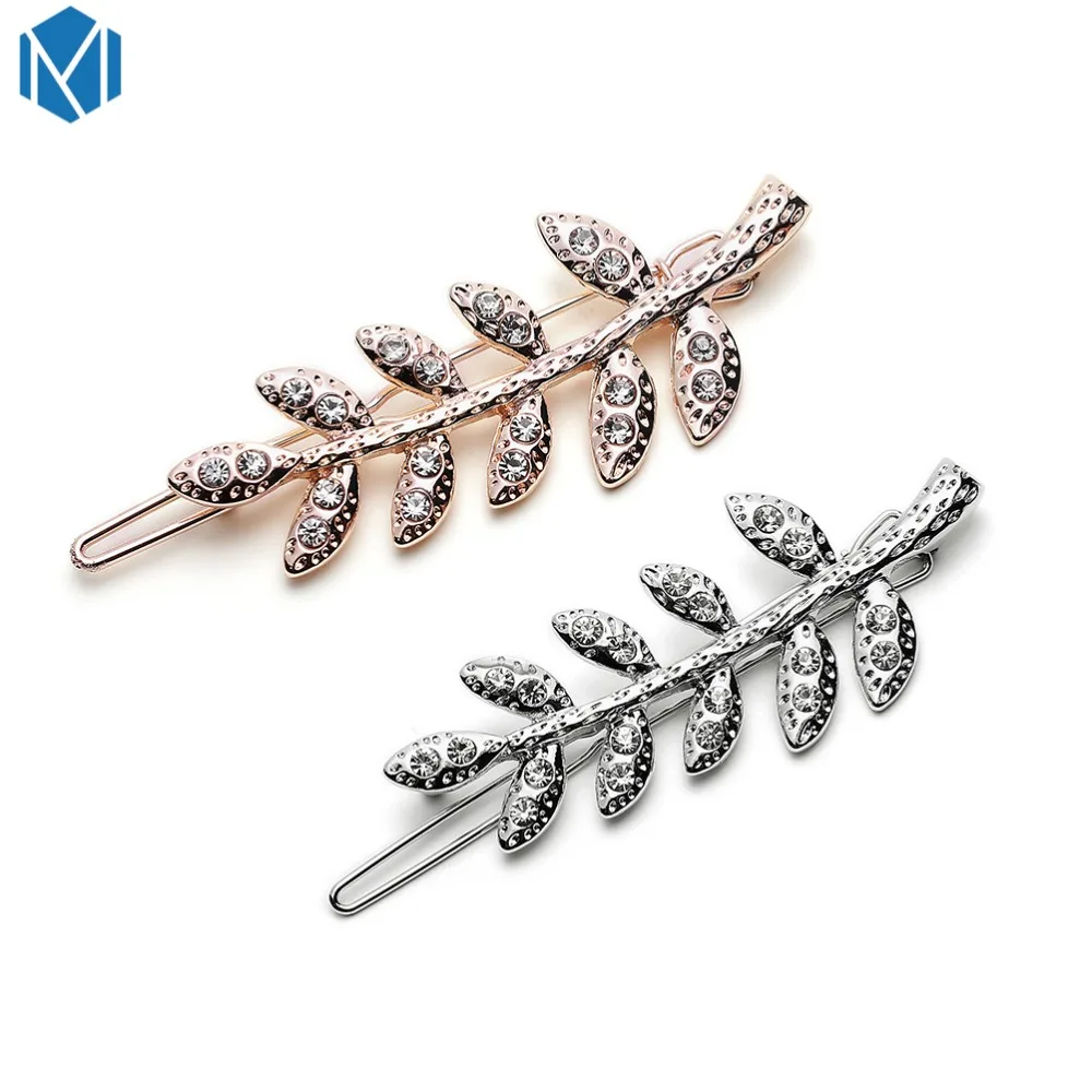 

Elegant Ladies Hairpins Metal Leaf Hair Clip For Women Gold Silver Retro Girls Barette Cheveux Alloy Hair Accessories