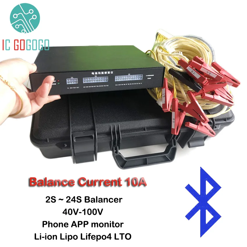 

10A Balance eBike Bluetooth Lithium Battery Active Equalizer 2S ~ 24S BMS Li-ion Lipo Lifepo4 LTO Balancer APP Protection Board