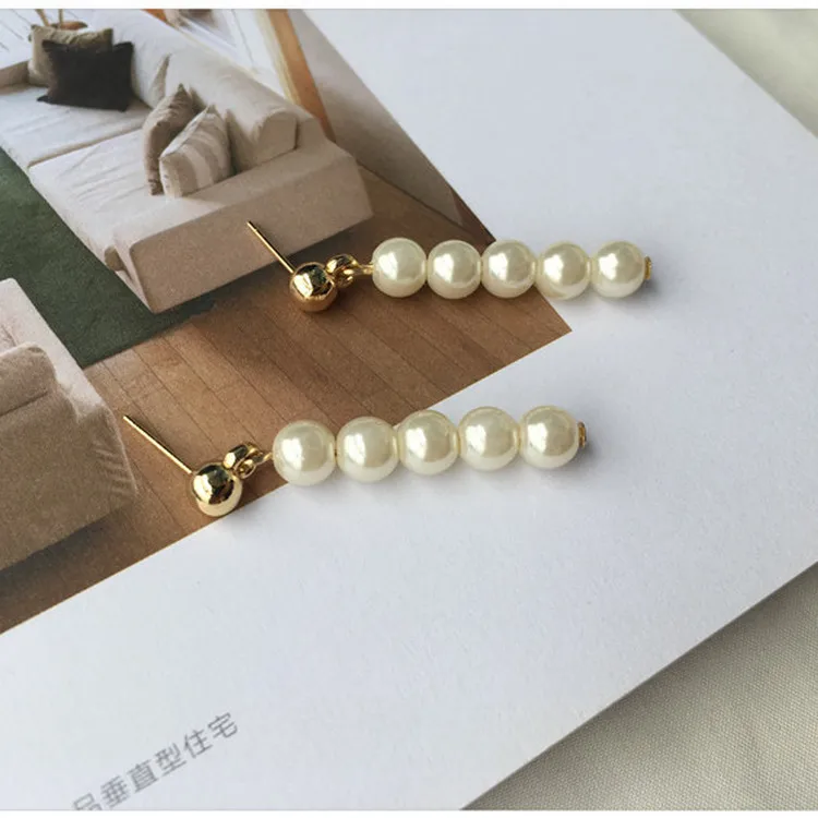 

2018 Fashion Bohemian Ol Temperament Retro Imitation Pearl Long Section Tassel Female Earrings Jewelry Gift Brincos