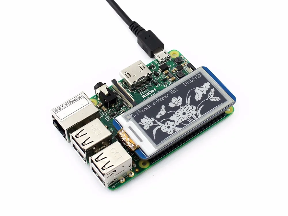 5 шт./партия 2,13 ''e-paper HAT, 250x122, 2,13 дюймов E-Ink для Raspberry Pi 2B/3B/Zero W, Цвет дисплея: черный, белый, частичное обновление