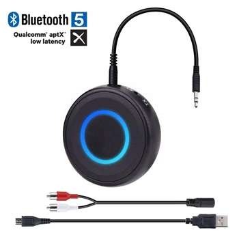 

Dual Link Bluetooth 5.0 Aptx low latency CSR8670 RCA Aux 3.5mm Music Transmitter Receiver Wireless home stereo audio TV Adapter