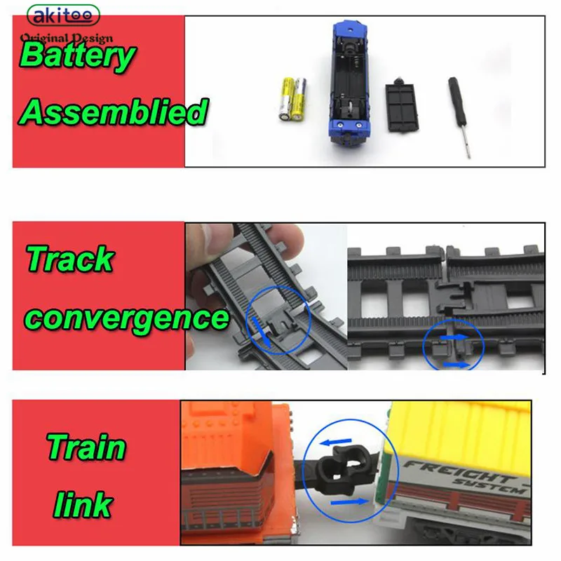 Akitoo 1027, электрический светильник, железнодорожная машина, посылка, полная длина, 670 см, модель подъемного крана, игрушка для раннего образования, подарок
