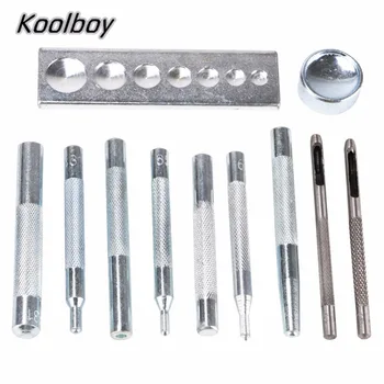 

11PCS/set Metal Leather Craft Tool Die Hole Punch Snap Fastener Installation Kit Rivet Setter Base Fixing Set for DIY Tool