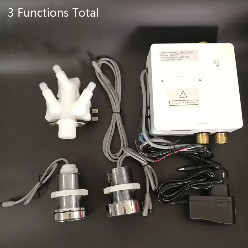 2 головки умная душевая панель круглый контроллер клапан термостатический ЖК-дисплей Душевая система Смесители для ванной 2/3 способов