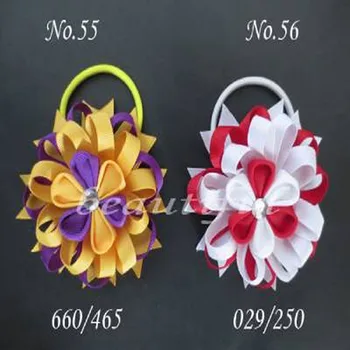 

20 pcs BLESSING Good Girl Modern Style A- Bird's Nest Hair Bow Elastic 158 No.