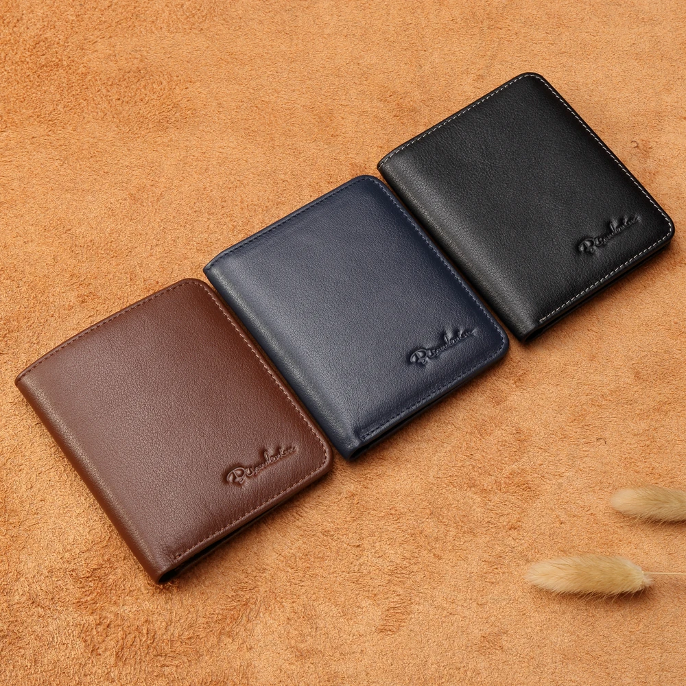 BISON DENIM Black Purse For Men Genuine Leather Men's Wallets Thin Male Wallet Card Holder Cowskin Soft Mini Purses N4429 BISON DENIM Black Purse For Men Genuine Leather Men's Wallets Thin Male Wallet Card Holder Cowskin Soft Mini Purses N4429