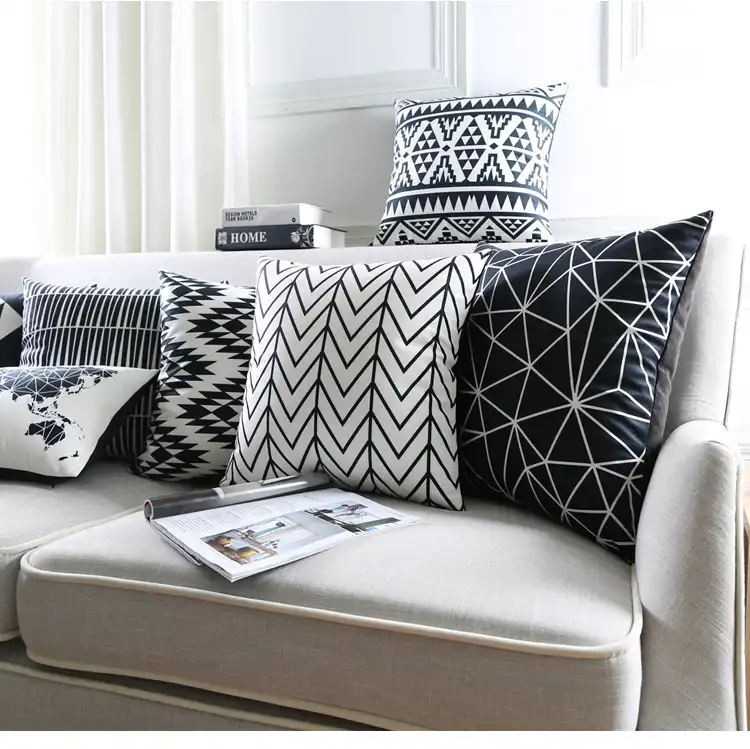 black and white sofa cushions