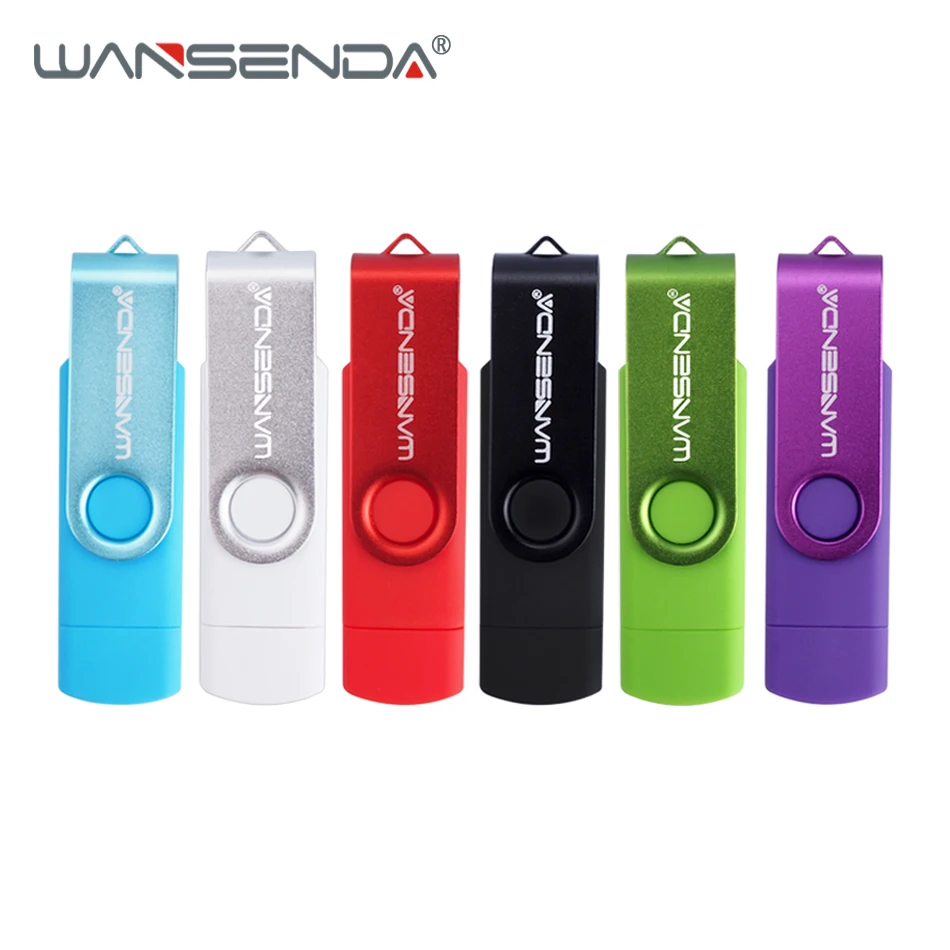 WANSENDA металлический OTG Usb флеш накопитель 8 ГБ 16 32 64 128 256 ГБ|USB флэш-накопители| |