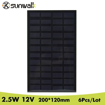 

SUNWALK 6pcs 2.5W 12V 200mA PET + EVA Encapsulate Solar Cell Panel Monocrystalline Solar Cell Panel for DIY and Solar System