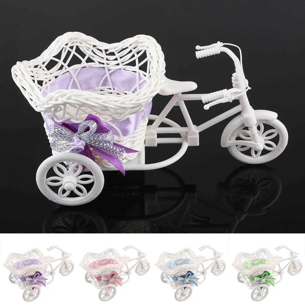 Tricycle Bike Pentagram Basket Container Vases Flower Plant Weddding Decoration photo