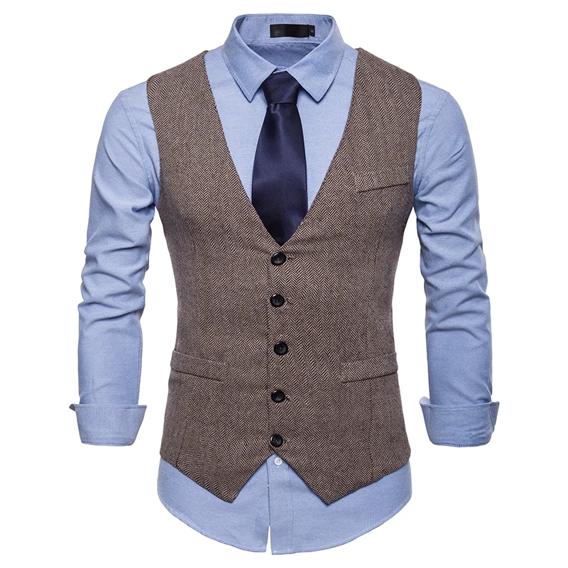 Spring New Dress vest Men's Fashion solid Suit Vest Goods Cotton High-end Mens Business Casual suit vests large size Spring New Dress vest Men's Fashion solid Suit Vest Goods Cotton High-end Mens Business Casual suit vests large size