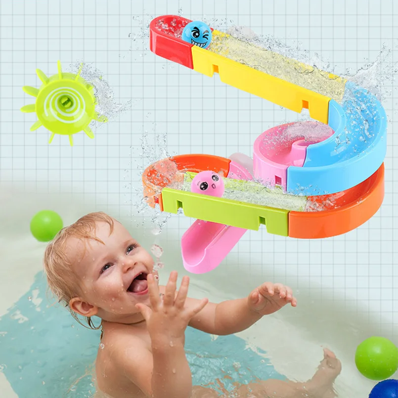 

Suction Cup Orbits Baby Bath Toys Assembling track Water Games Toys For Bathroom Kids Bath Toy Sprinkler Shower for Children