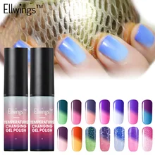 Ellwings 1pcs Thermal Color Change Mood Temperature Semi Permanent Uv Color Changing Need Base Top Coat Nail Gel Polish