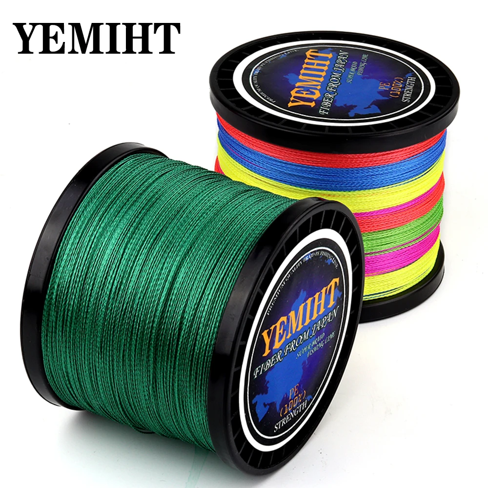 YEMIHT 300 м 500 м 1000 м 10-120lb 8 нитей 4 нити многонитевая PE плетеная леска