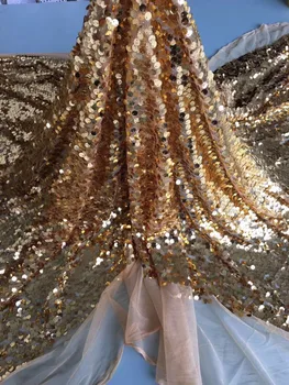 

In 2018, the new high-quality large sequinned lace fabric, with colorful Latin clothing net, dinner dress yz000382