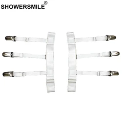 SHOWERSMILE Unisex White Shirt Stays Adjustable Leg Elastic Shirt Suspenders Men Braces For Women Solid Shirt Holder Garter Male SHOWERSMILE Unisex White Shirt Stays Adjustable Leg Elastic Shirt Suspenders Men Braces For Women Solid Shirt Holder Garter Male