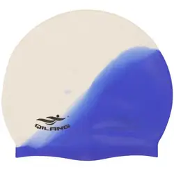 Waterproof High Elastic Silicone Swim Cap - Ear and Hair Protection - One Size (Colorful 9)