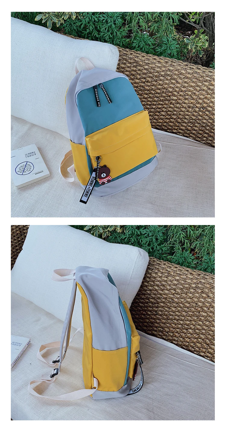 Водонепроницаемый рюкзак дышащая парусиновая версия коллизии цветная школьная сумка для отдыха женские аксессуары в виде мишки дорожная сумка Mochilas
