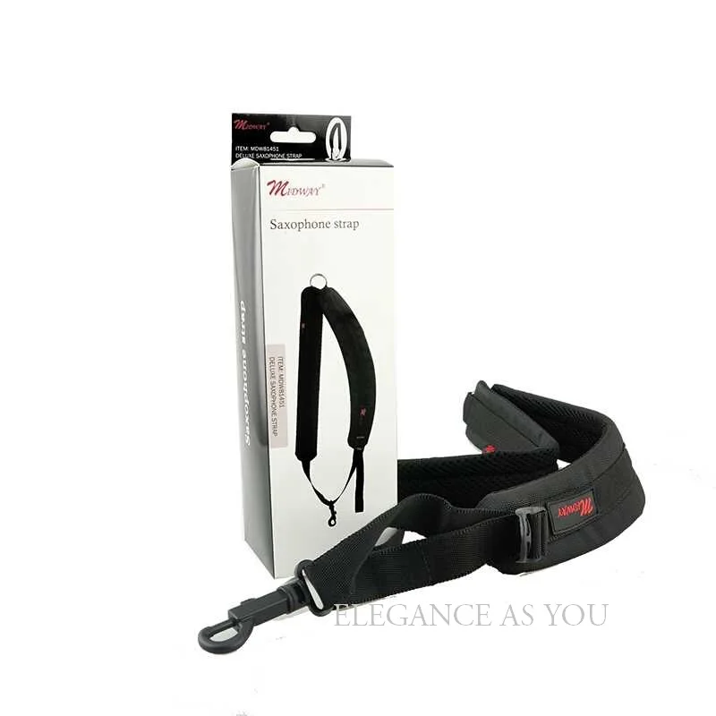 

Free shipping Sachs neck strap children adult soft oblique shoulder saxophone strap black metal plastic hook sax strap neck belt