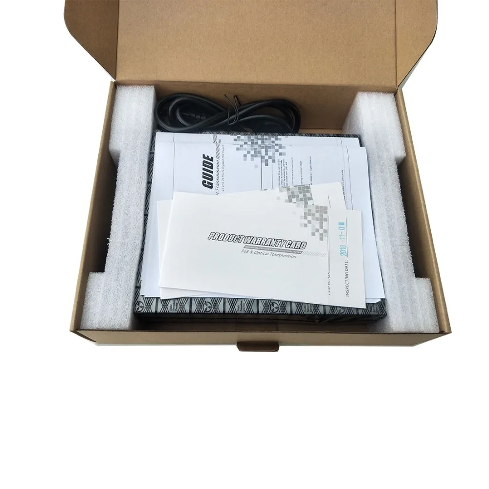 Коммутатор питания через ethernet ONV POE33016PFB 16*10/100/1000 м медный кабель RJ45 портов(все порты Ethernet конвертер Поддержка Auto MDI/MDIX)+ 2* Gigabit SFP порта