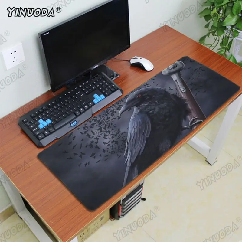 Yinuoda мой любимый черный ворона игровой Настольный коврик для ноутбука резиновый