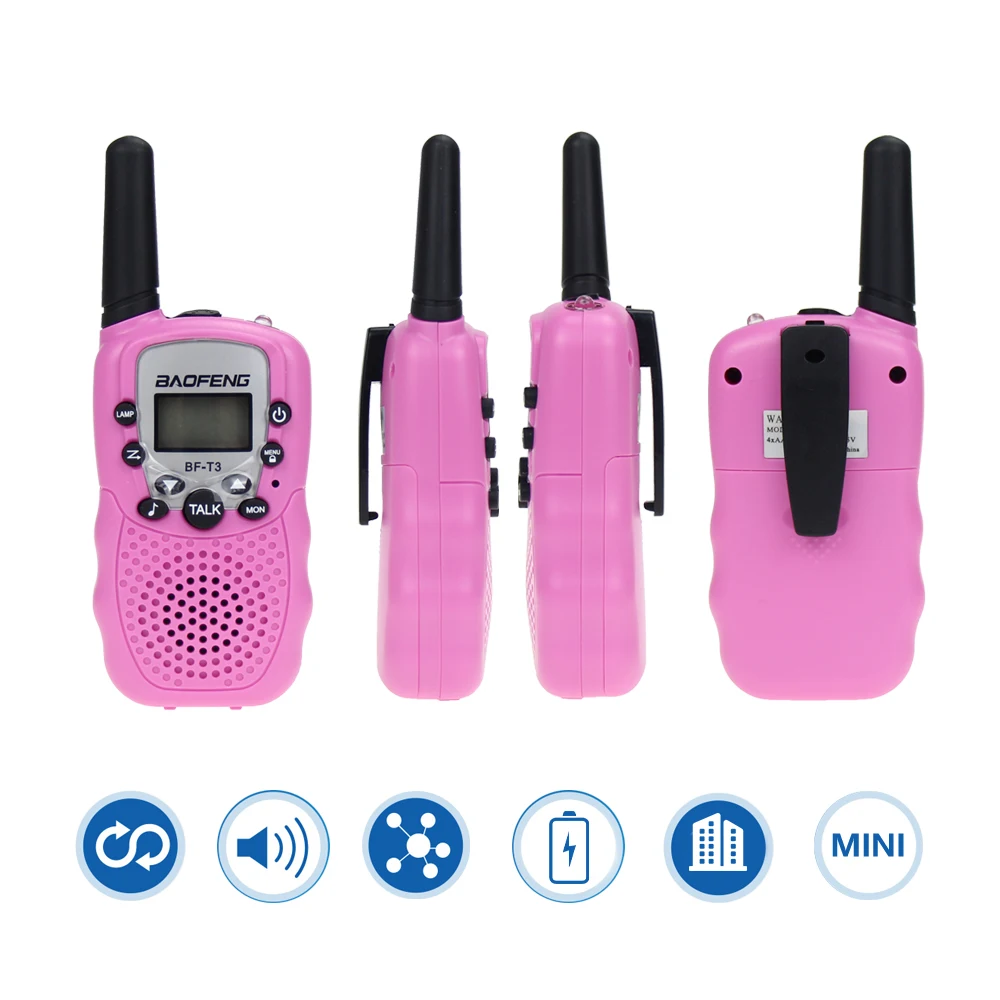 2 предмета Baofeng BF-T3 иди и болтай Walkie Talkie мини Портативный детские игрушки двухстороннее радио УВЧ 462-467 МГц 8 канальный ручной Woki Токи