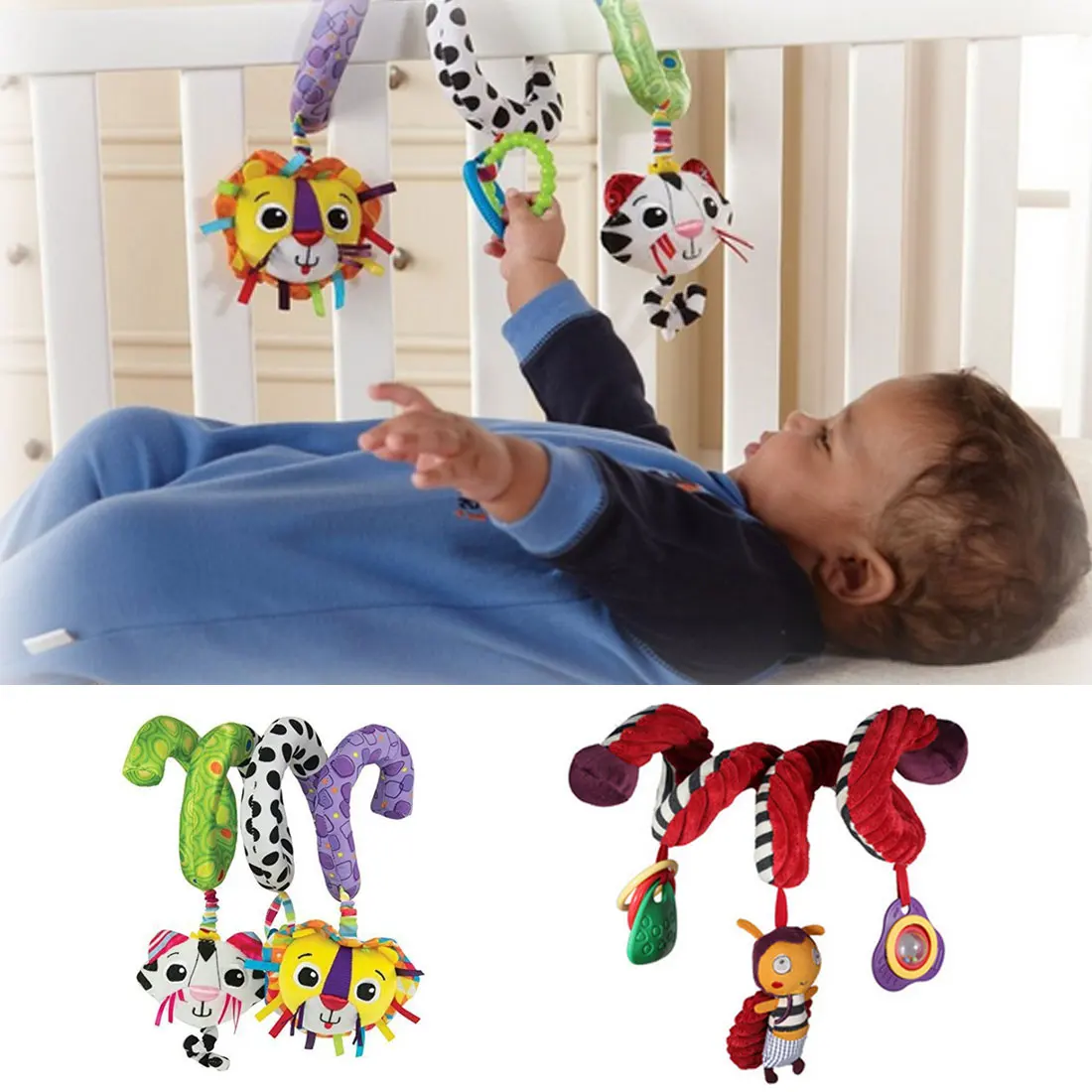 

Bell Crib Rattle Toys For Baby Cute Infant Babyplay Baby Toys Activity Spiral Bed & Stroller Toy Set Hanging