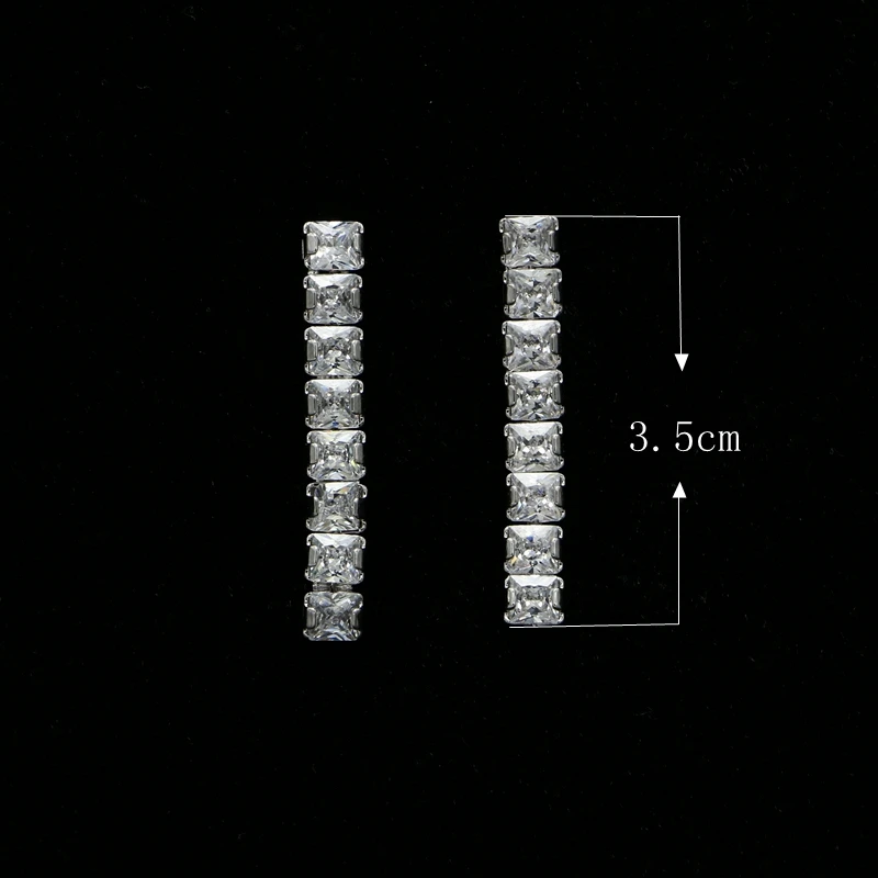 Квадратный белый кубический цирконий ювелирные наборы Женский Серебряный ювелирные изделия для женщин свадебный браслет кулон серьги ожерелье наборы