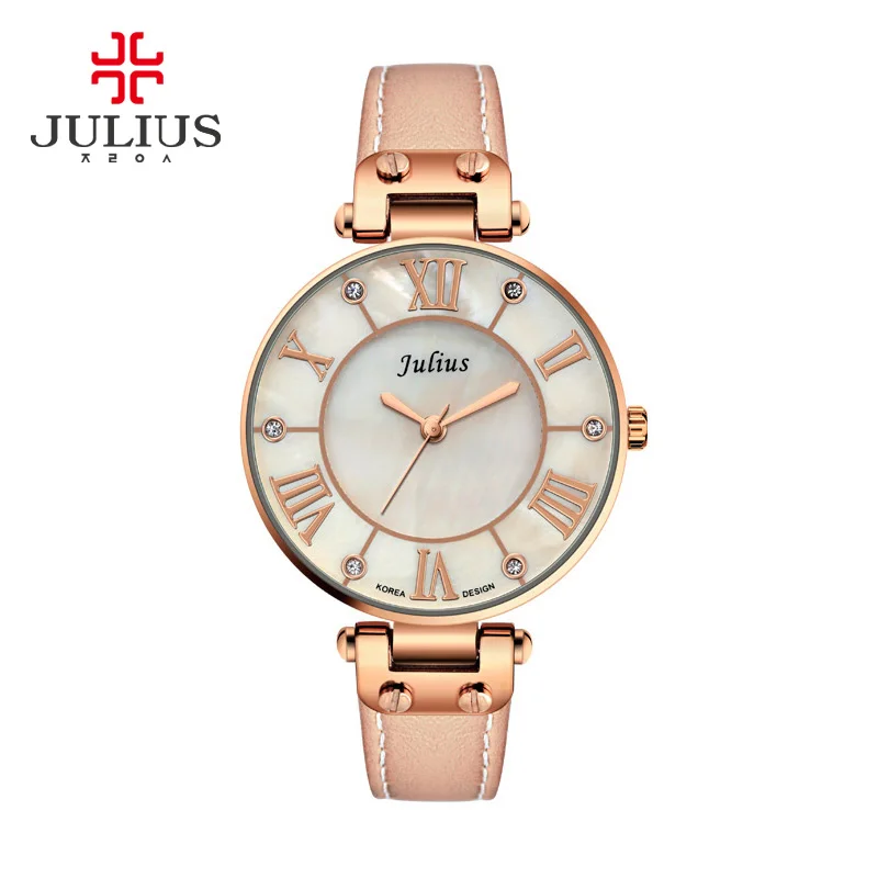 New Lady Woman Julius Wrist Watch Quartz Hours Best Fashion Dress Bracelet Girl Birthday Gift Leather
