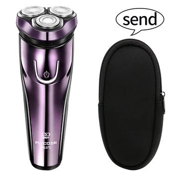 

FLYCO rechargeable waterproof electric shaver + black bag 3 knife head corner knife razor washable portable razor бритва