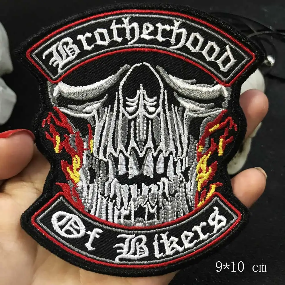 Brother Hoods of Bikers нашивка с черепом Байкерская на заказ вышитая для ткани|iron on|patch