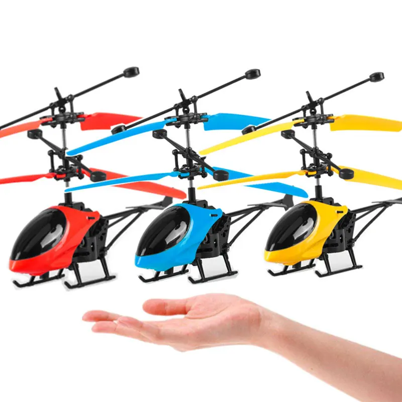 Flying Mini RC Infraed Induction Helicopter Aircraft Flashing Light Remote Toys 