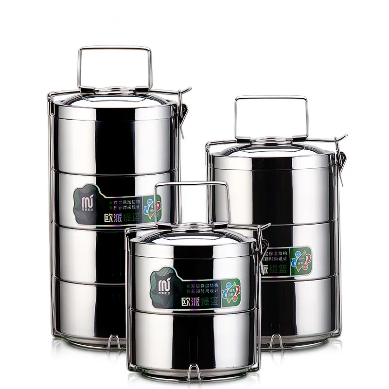 

Stainless steel benbo boxes Japanese style lunch box 2 3 4 layers food containter creative tableware