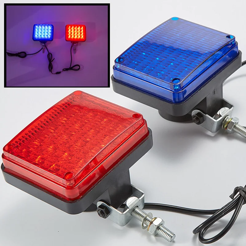 

40LED 3 Flashing modes Car Motorcycle Led flash light Red/Blue warning strobe caution indicator Police Fireman truck beacon lamp
