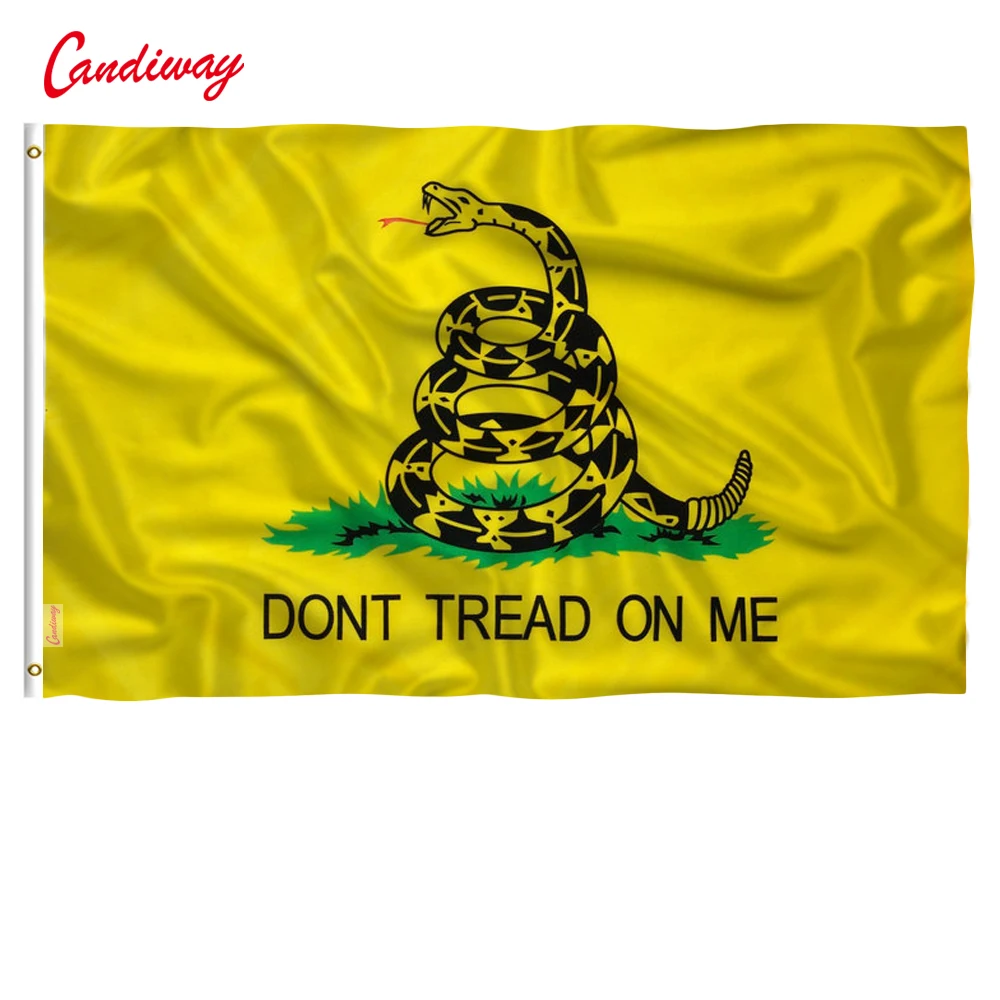 

90 x 150cm Durable polyester printing Gadsden flag snake "don't tread on me" decorative flag hanging banners NN055