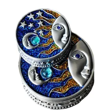 Sun&Moon Retro Jewelry Box European Korean Ring Boxes Princess Earrings Bracelets Necklaces Gift Organizer Storage Box