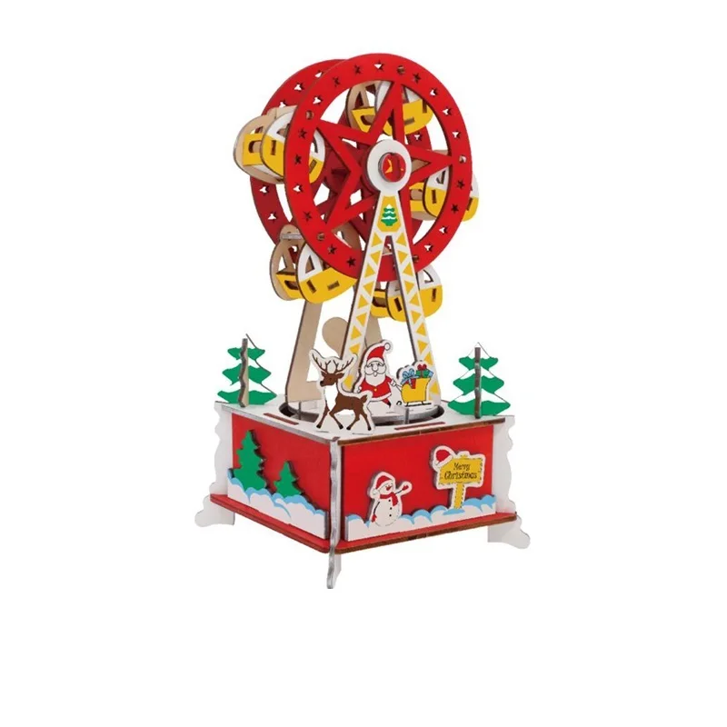 

Ferris wheel Assembly Wooden Model Building Kits 3D Puzzle Landscape Wood Toys Kids Teens DIY Eductionnal Toys Merry-go-round
