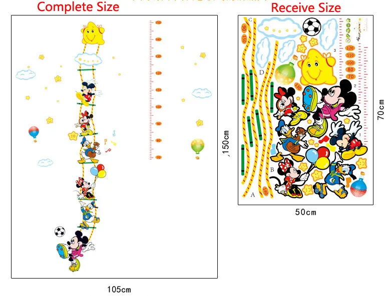 3D мультфильм Микки Маус Минни Маус настенные наклейки для детской комнаты украшения детской комнаты diy Клей настенные наклейки для домашнего декора(используются на различных поверхностях