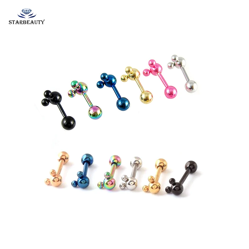 2Pcs 1.2*6mm Surgical Steel Cartilage Piercing Ear Stud Tragus Helix Bar Top Upper Labret Lip Ring Body Jewelry - Image 6