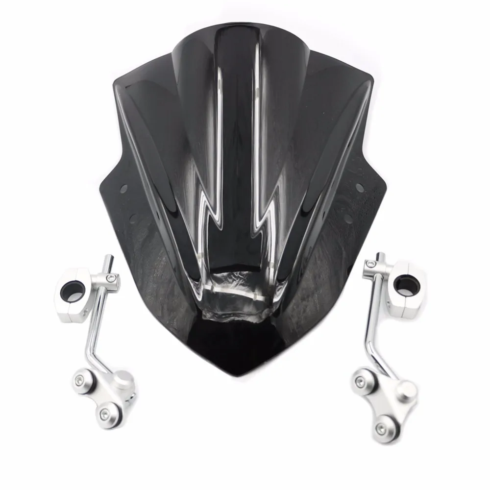 

Motorcycle Windshield Windscreen w/ Adjustable Bracket Screen for Honda 22mm/28mm handlebar Hornet CB 600 750 900 919 250 400
