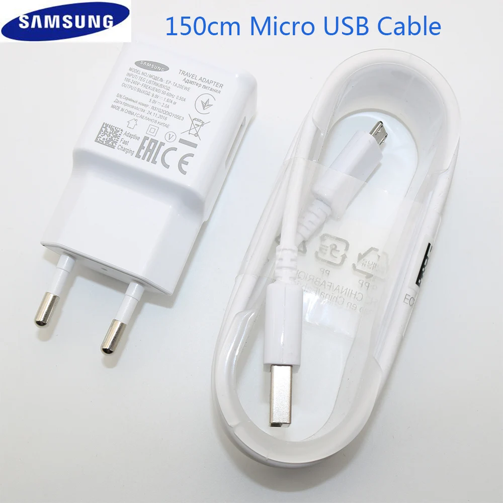 

Original Samsung Fast Charger Galaxy Note4 5 S7 6 edge Adaptive Quick Charge 9V1.67A&5V2A 1.5M Micro USB Cable wall charger