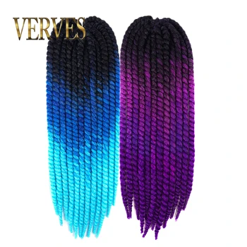 

VERVES Havana Mambo Twist Hair crochet braids 22 inch 120g pure heat resistant Fiber Ombre Synthetic Braiding Hair extensions