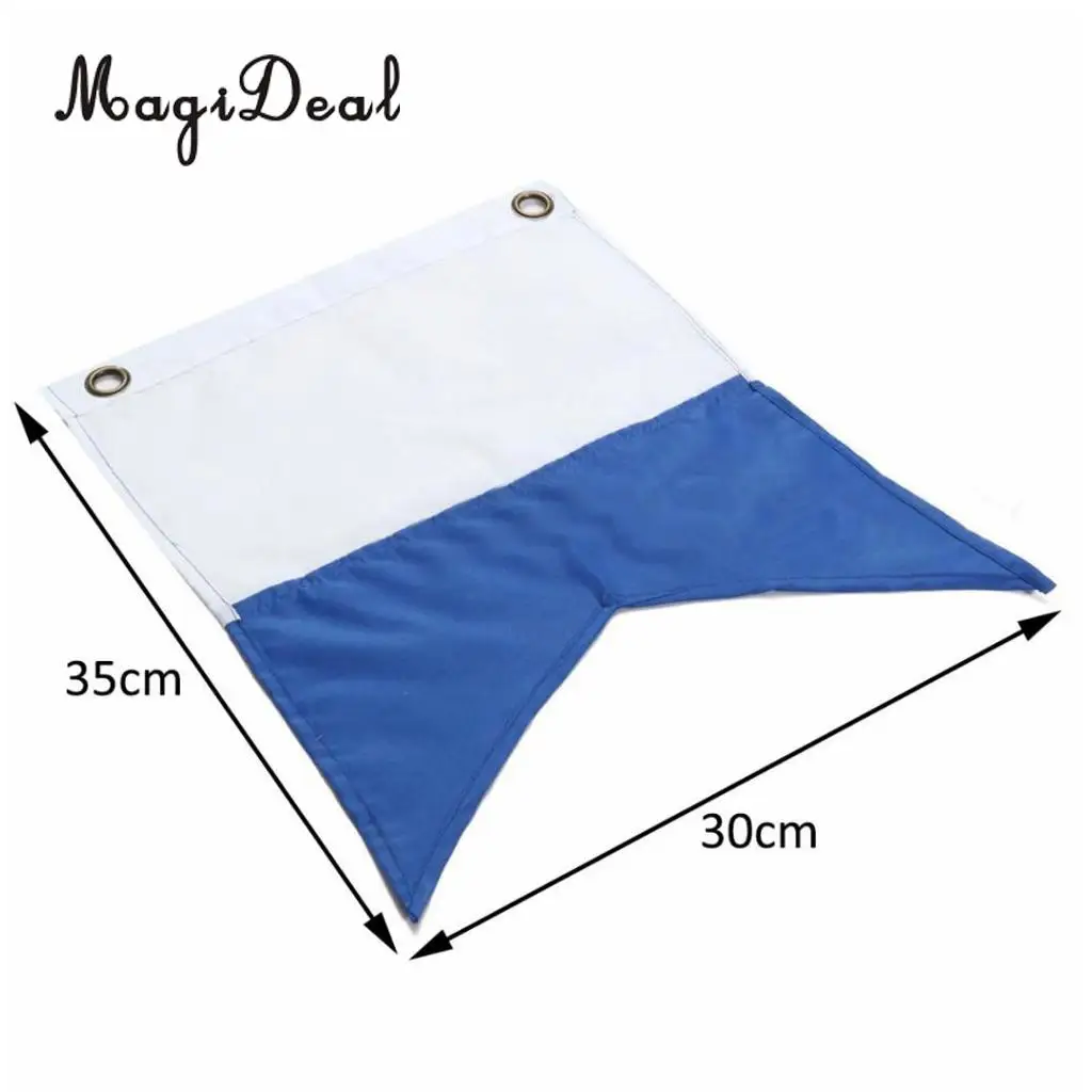 MagiDeal Hot 35x30CM Scuba Diving Dive Boat Alpha Flag National Banner International Sign for Outdoor Swimming Underwater Sports