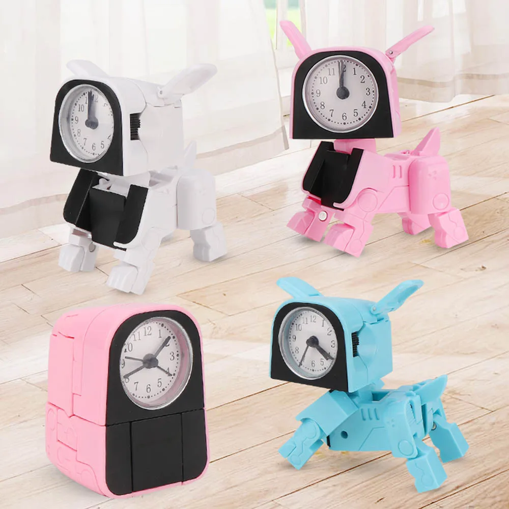 

Multifunction Mini Dog Shape Clock Toy Cute Variant Alarm Clock Robot Toys Early Education For kids Baby Cute Puppy Walking Toy