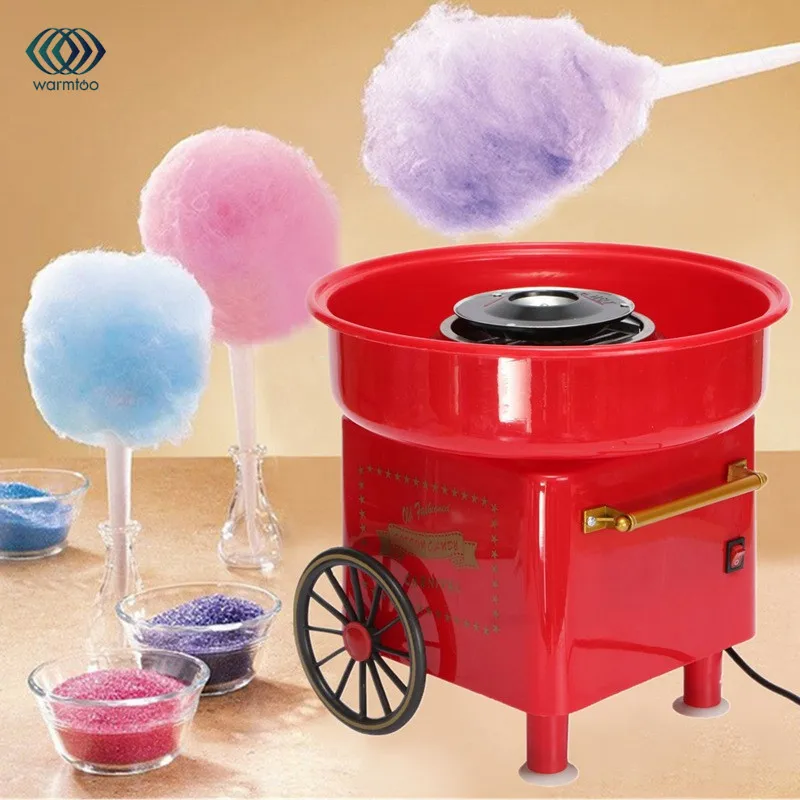 

Household Mini DIY Sweet Cotton Candy Machine Electric Retro Sugar Maker Cart Cotton Candy Machine Commercial Floss Machine