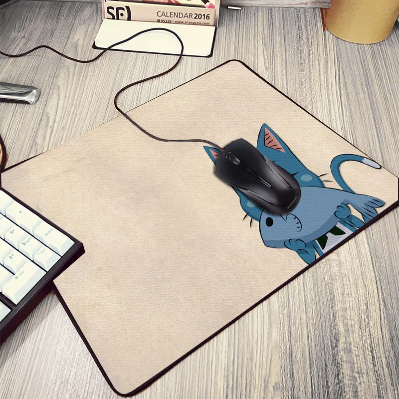 Mairuige FAIRY TAIL Cmoic Аниме Обои печатных Мышь pad Симпатичные синий кот шаблон Mini Pc планшетный компьютер геймер игрока Мышь pad