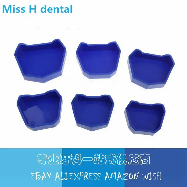 

6pcs/Set Blue Rubber Dental Lab Plaster Model Former Base Molds Set Blue