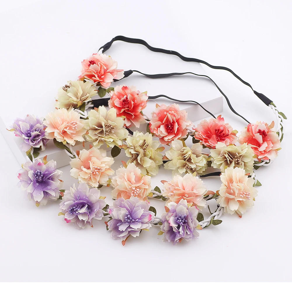 

8 colors Daisy Hair Bands for Women Hair Accessories girls headbands Festival Scrunchy Baby Kids Elastic Hair Garland Christmas