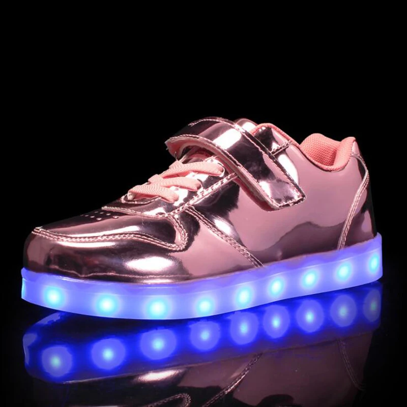 ZENOBIAPEARL дети Led usb зарядка светящиеся кроссовки Детская мода светящаяся обувь для девочек мальчиков мужчин женщин скейт обувь#25-37