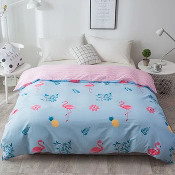 

Pink blue Flamingo Pattern New Design 1Pcs Duvet Cover Quilt Cover Skin Care Bedclothes 150x200cm/180x220cm/200x230cm 220x240cm